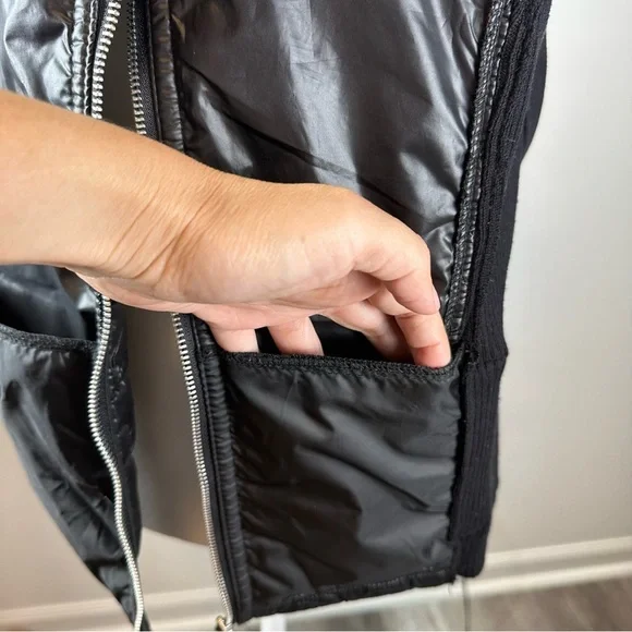 Chico’s Collection Black Quilted Faux Leather Vest Size 2 Sleek & Chic - Picture 12 of 12